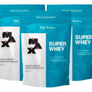 Combo 3x Super Whey Refil 900g - Max Titanium Sabor Baunilha