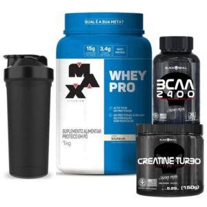 Whey Pro Max Titanium +creatina+bcaa+coqueteleira