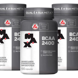 Kit 3x Bcaa 2400 - Max Titanium (180 Cáps) Sabor Sem Sabor