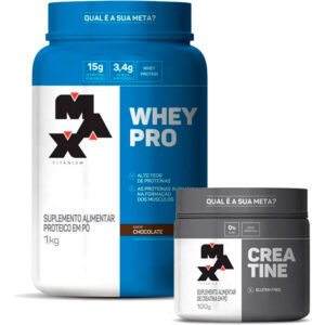 Combo Whey Pro Concentrado 1kg - Creatina 100g  Max Titanium