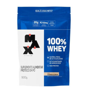 100% Whey Refil 900G - Max TitaniumCookies & Cream